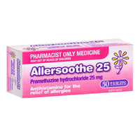 Allersoothe Tablets 25mg - Promethazine Hydrochloride