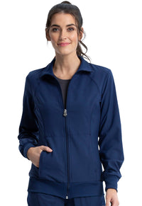 Infinity 2391A Scrubs Jacket Womens Zip Front Warm-Up Navy