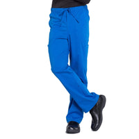 Cherokee Workwear Professionals WW190 Scrubs Pants Mens Tapered Leg Drawstring Cargo Royal