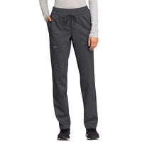 Cherokee Revolution WW105 Scrubs Pants Womens Mid Rise Tapered Leg Drawstring Pewter