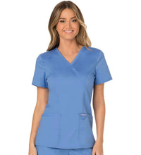 Cherokee Revolution WW610 Scrubs Top Womens Mock Wrap Ceil Blue