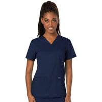 Cherokee Revolution WW620 Scrubs Top Womens V-Neck Navy
