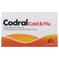 Codral Cold And Flu Tablets - Paracetamol 500mg, Phenylephrine Hydrochloride 5mg