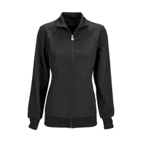 Infinity 2391A Scrubs Jacket Womens Zip Front Warm-Up Black