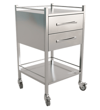 Clinicart Stainless Steel Instrument Trolley 2 Drawer